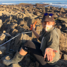 Trina Miller conducting research on coastline debris